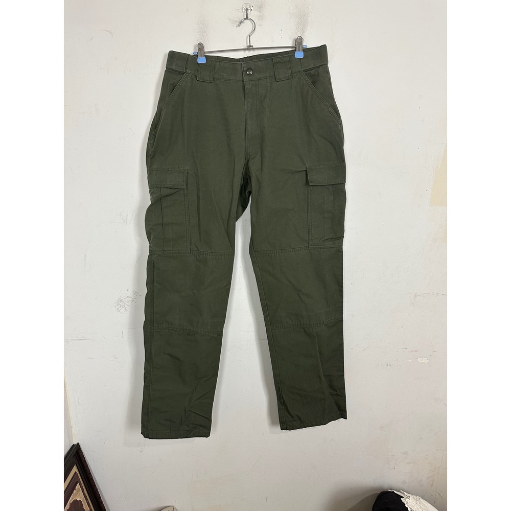 5.11 Tactical Mens Green Ripstop Cargo Pants Straight Leg Size Large Long